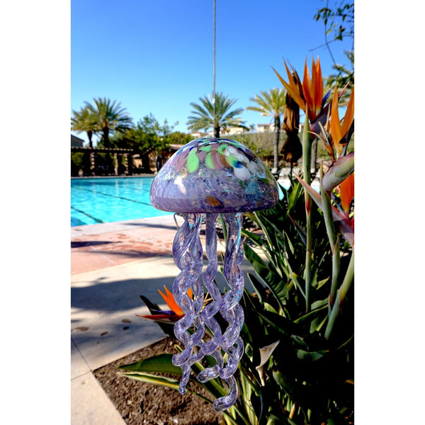 Art Glass Jellyfish Chime - Medium size - Purple - Spirit Journeys
