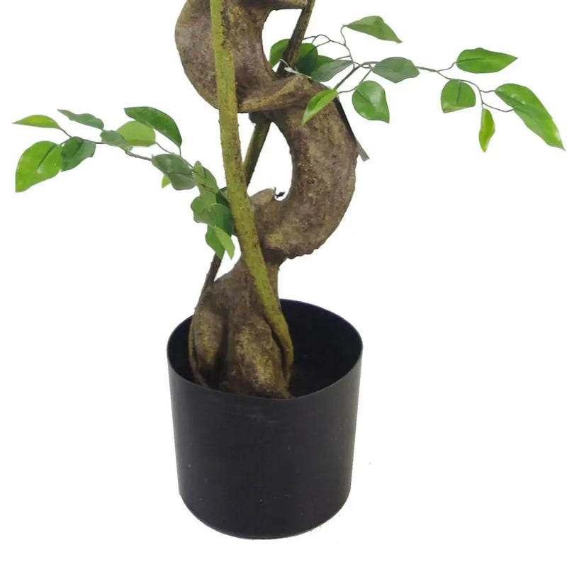 120cm Twisted Trunk Artificial Japanese Fruticosa Style Ficus Tree Leaf