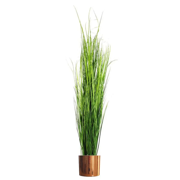 130cm Artificial Extra Large Grass Plant with Copper Metal Plater Leaf