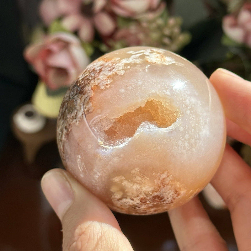 Flower Agate Sphere - Bloom with Beauty & Positivity