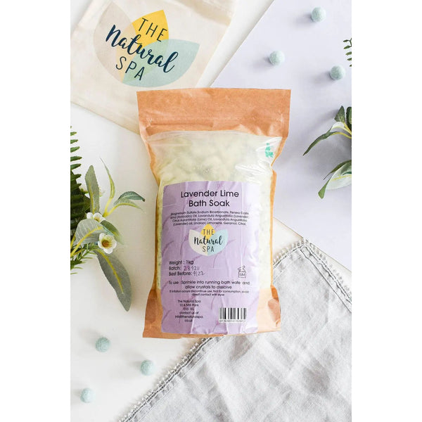 1kg Lavender and Lime Bath Soak - Compostable pouch Spirit Journeys Gifts