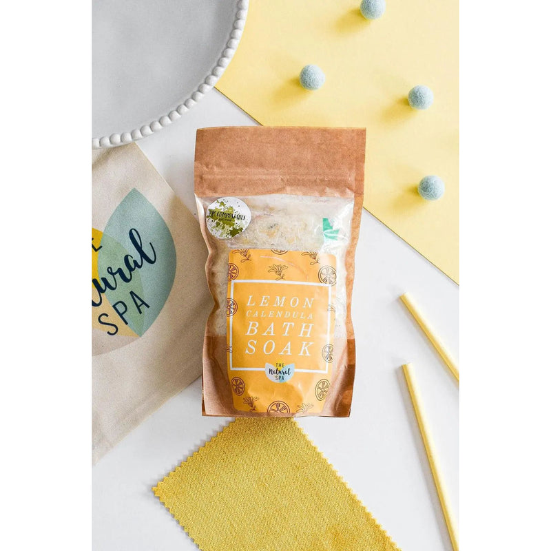 225g Lemon and Calendula Bath Soak - Compostable pouch Spirit Journeys Gifts