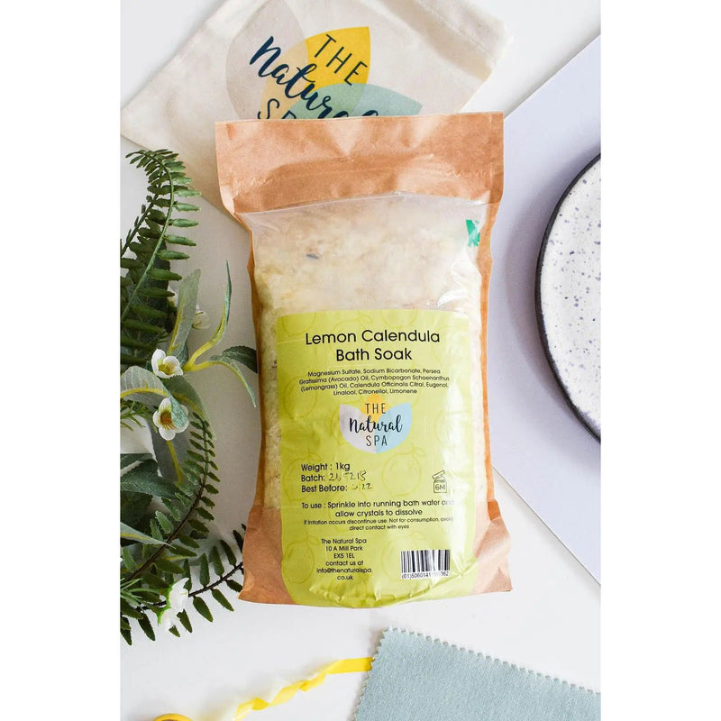 225g Lemon and Calendula Bath Soak - Compostable pouch Spirit Journeys Gifts