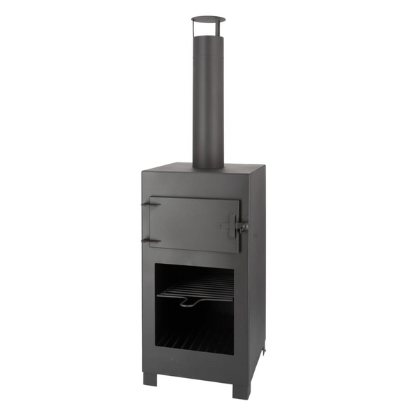 Esschert Design Terrace Stove with Pizza Oven Black