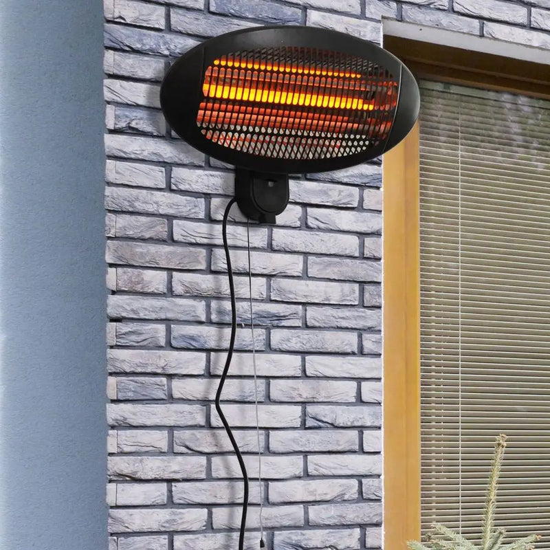 2kW Patio Heater Garden Wall Mount Electric Aluminium 3 Power Setting Outsunny