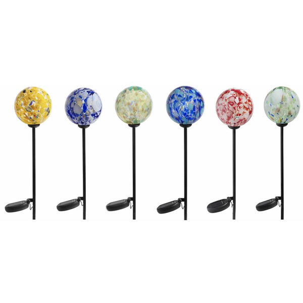 4" Assorted Solar LED Orb Stake ApricotMint