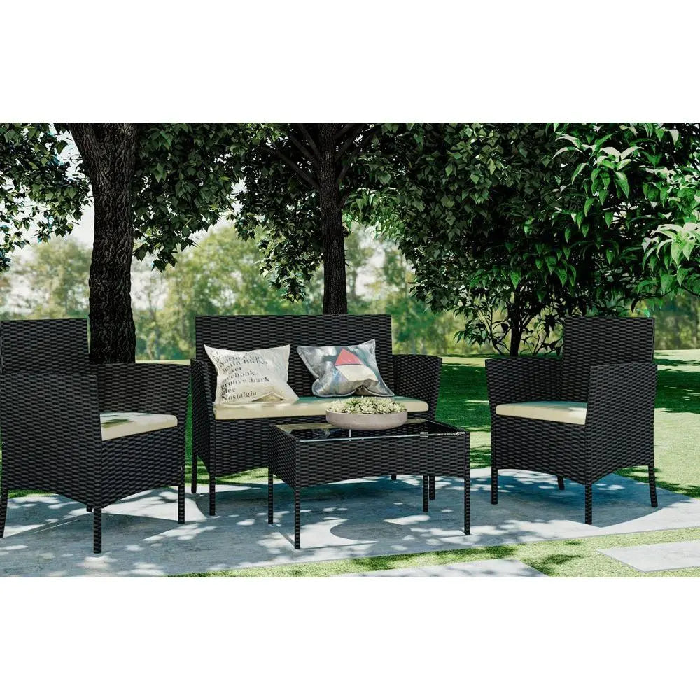 4 Piece Rattan Garden Furniture Set Rattrix