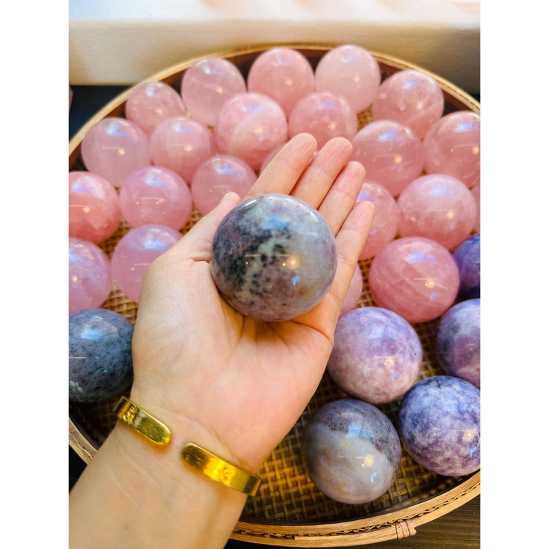 Gorgeous Lepidolite Sphere - Healing Crystal, Calming Energy: 4.5-5.5cm