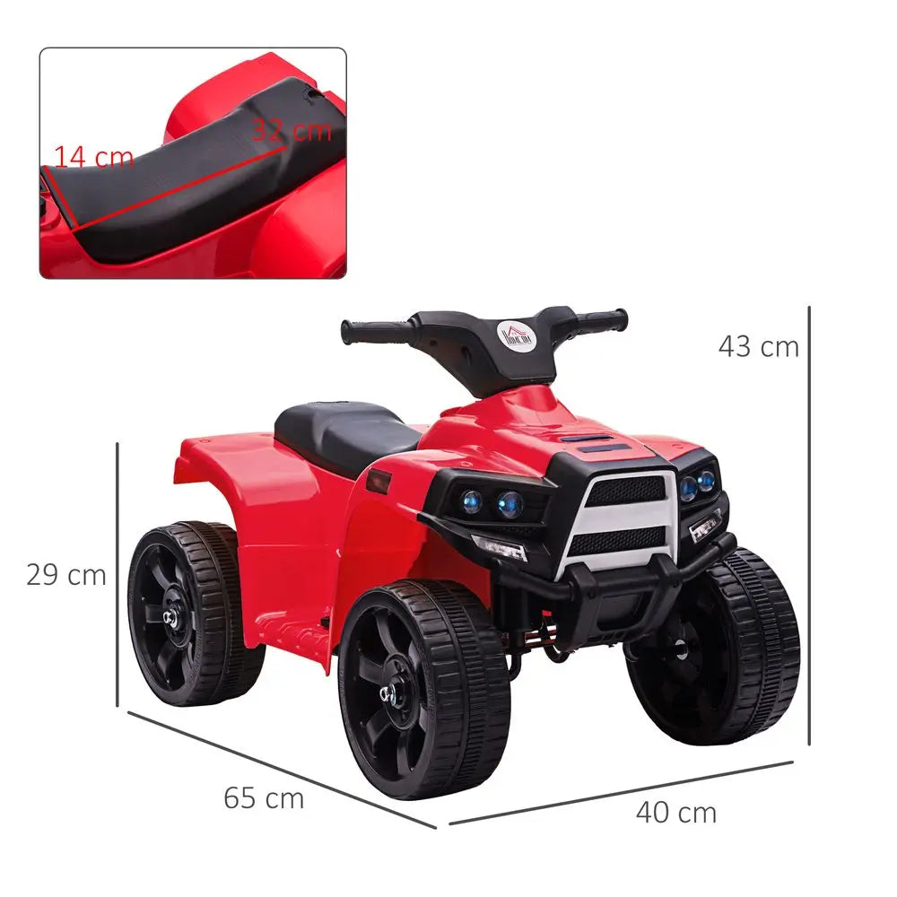 6 V Kids Ride on Cars Electric ATV for 18-36 months Toddlers Black+Red HOMCOM