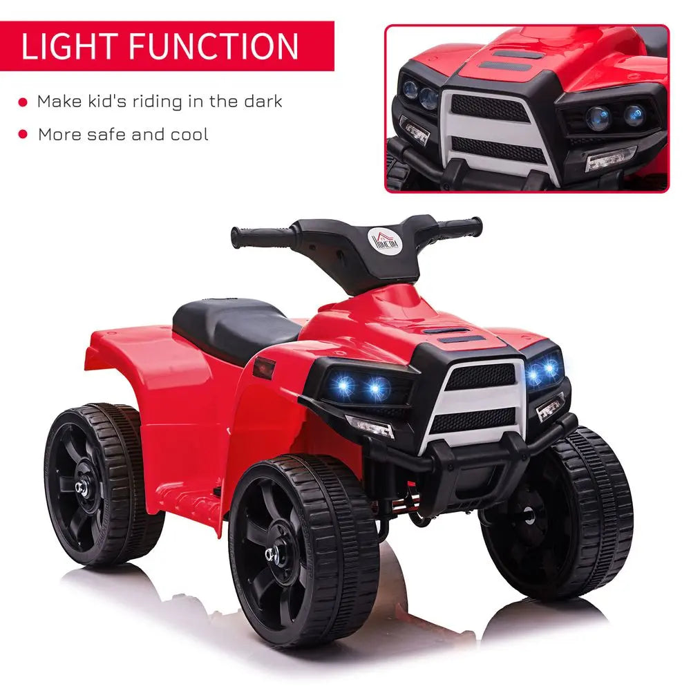 6 V Kids Ride on Cars Electric ATV for 18-36 months Toddlers Black+Red HOMCOM