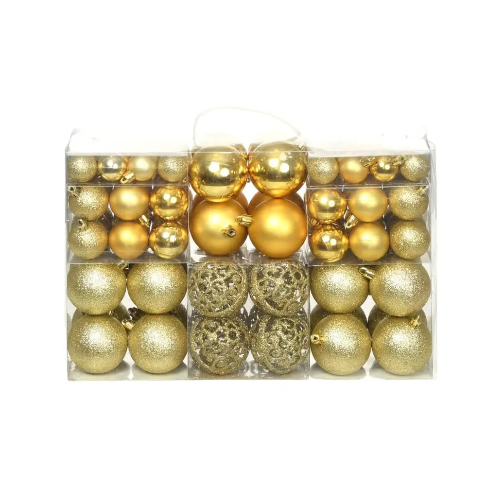 100 Piece Christmas Ball Set 3/4/6 cm Gold vidaXL