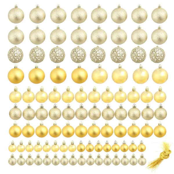 100 Piece Christmas Ball Set 3/4/6 cm Gold vidaXL