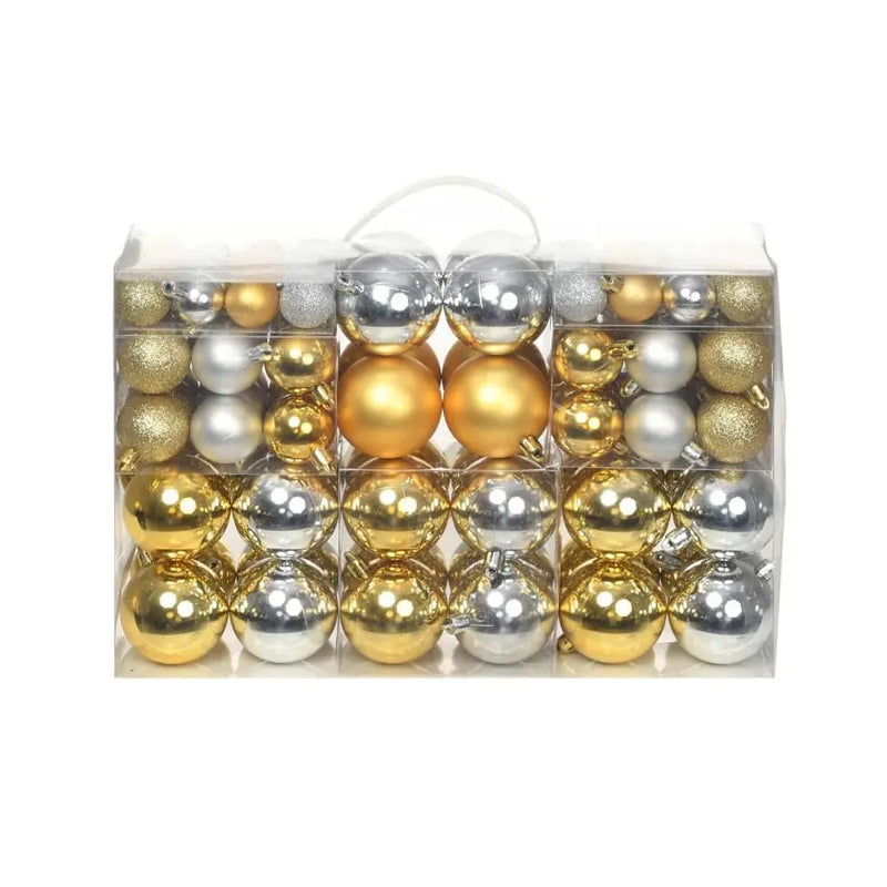 100 Piece Christmas Ball Set 3/4/6 cm Gold vidaXL