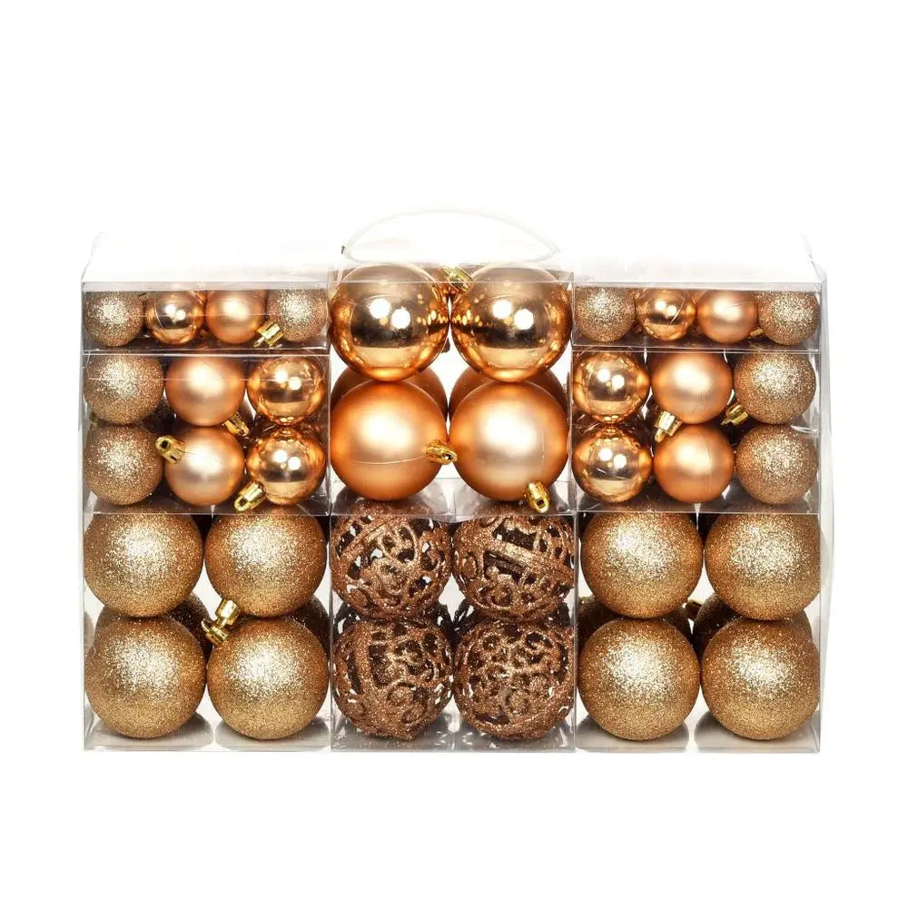 100 Piece Christmas Ball Set 3/4/6 cm Gold vidaXL