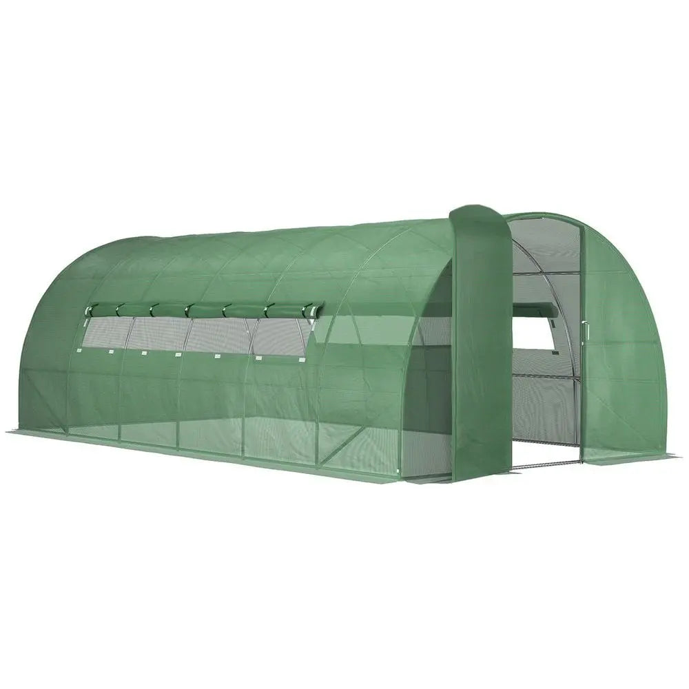 6 x 3M Reinforced Walk-in Polytunnel Garden Greenhouse Steel Frame Outsunny