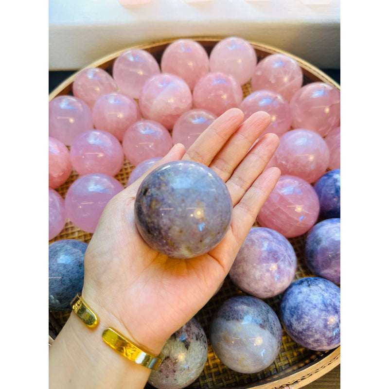 Gorgeous Lepidolite Sphere - Healing Crystal, Calming Energy: 4.5-5.5cm