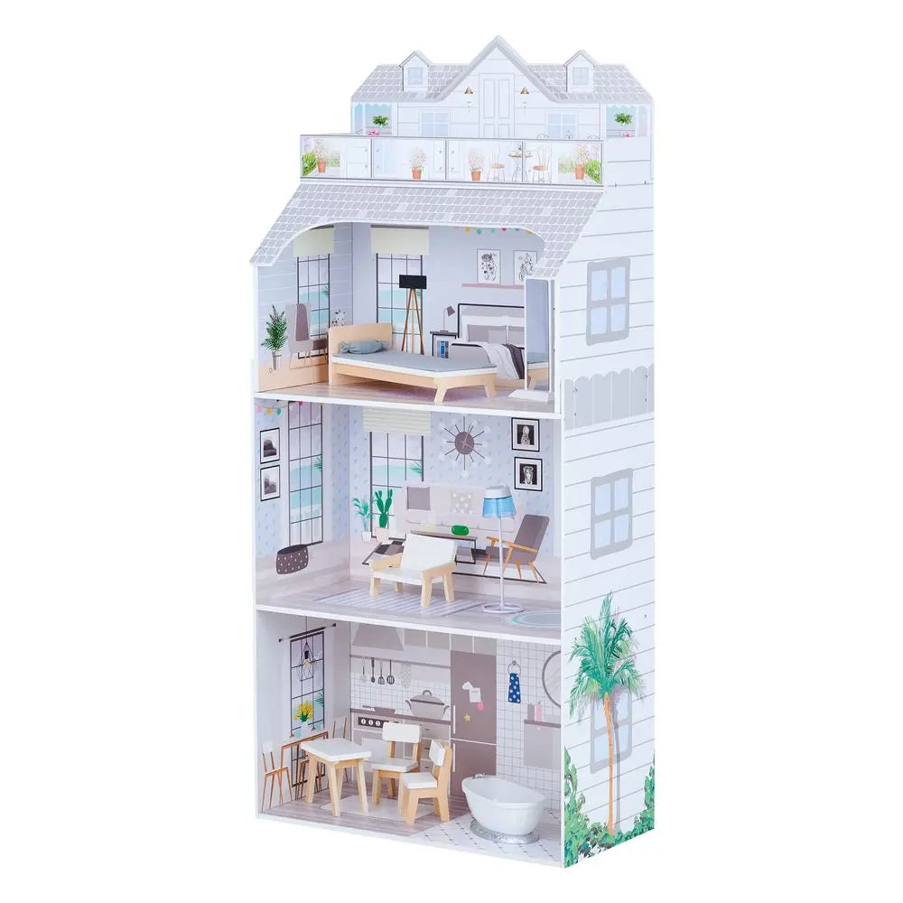 Olivia's Little World Dolls House Wooden Doll House ?w/ 8 Accessories  TD-11683D