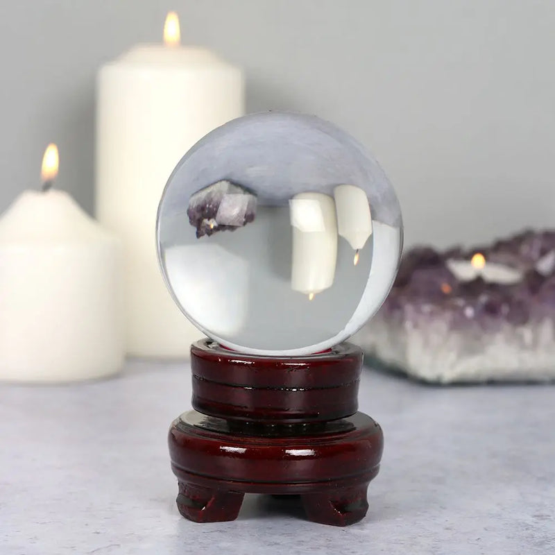 8cm Crystal Ball with Stand Unbranded