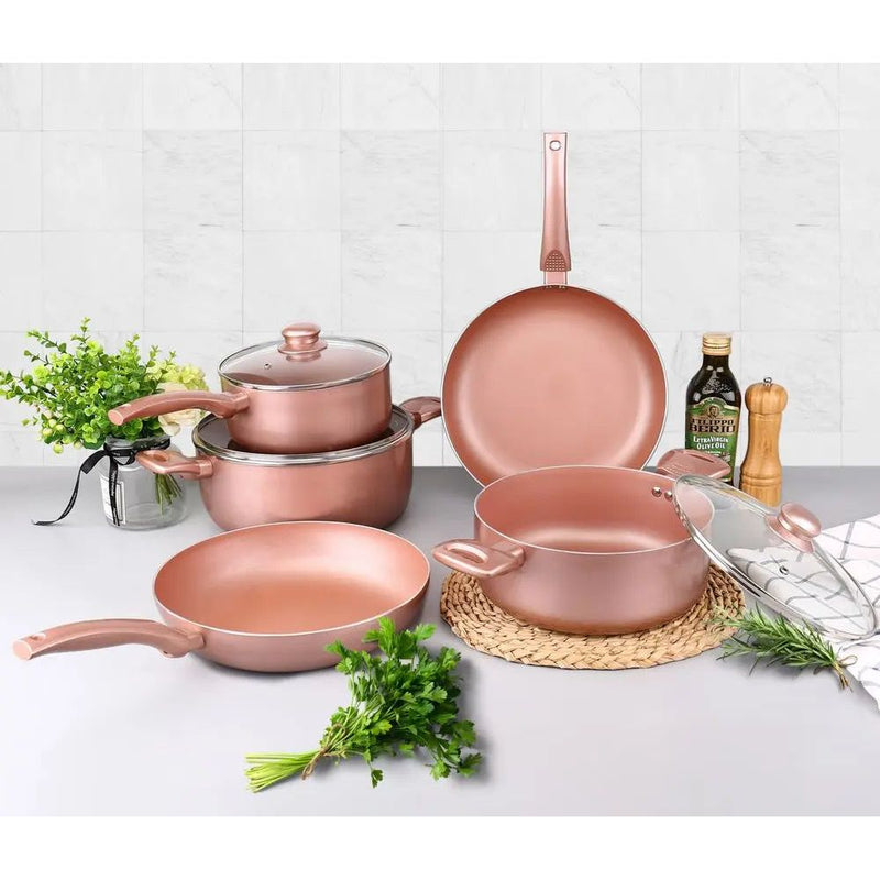 8pc Rose Gold Pan Set A365