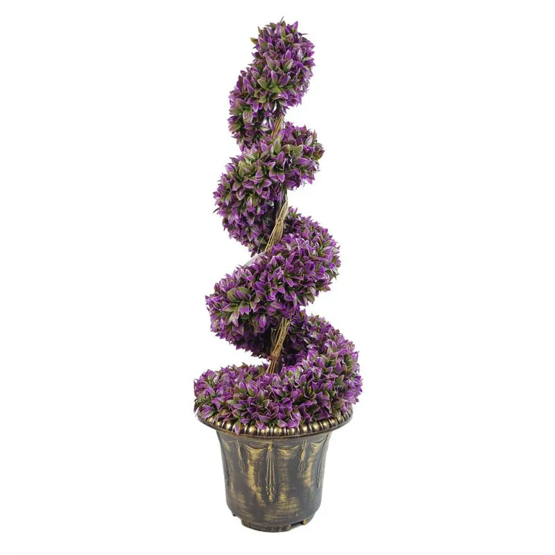 90cm Purple Large Leaf Spiral with Decorative Planter Leaf