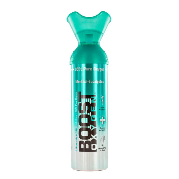 95% pure oxygen with the essential oil aroma of Menthol-Eucalyptus, 100% natural 9 Litre BOOST OXYGEN UK