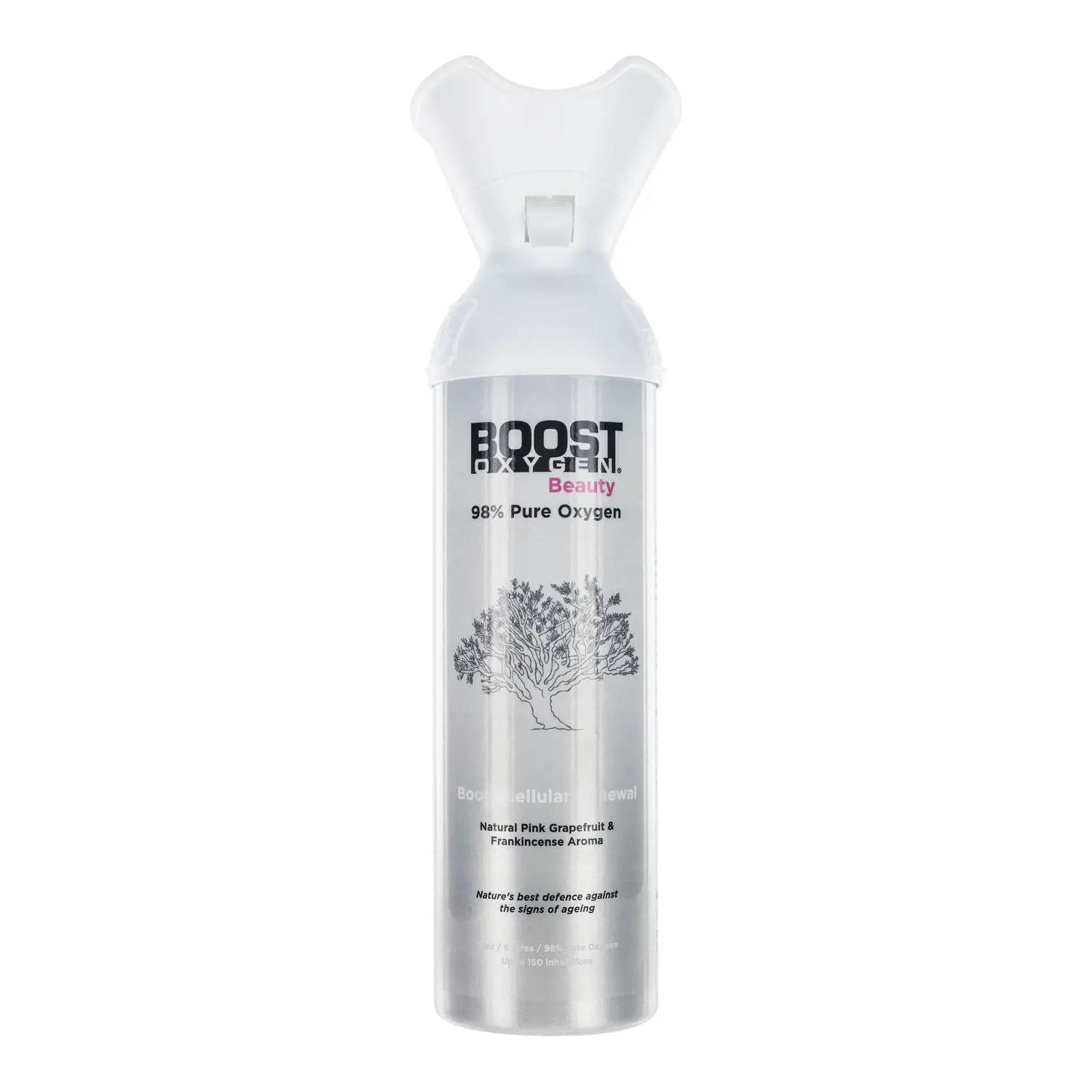 98% pure oxygen with the essential oil aroma of Frankincense and Pink Grapefruit BOOST OXYGEN UK