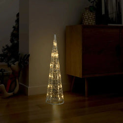 Acrylic Decorative Pyramid LED Light Cone Warm White 60 cm vidaXL