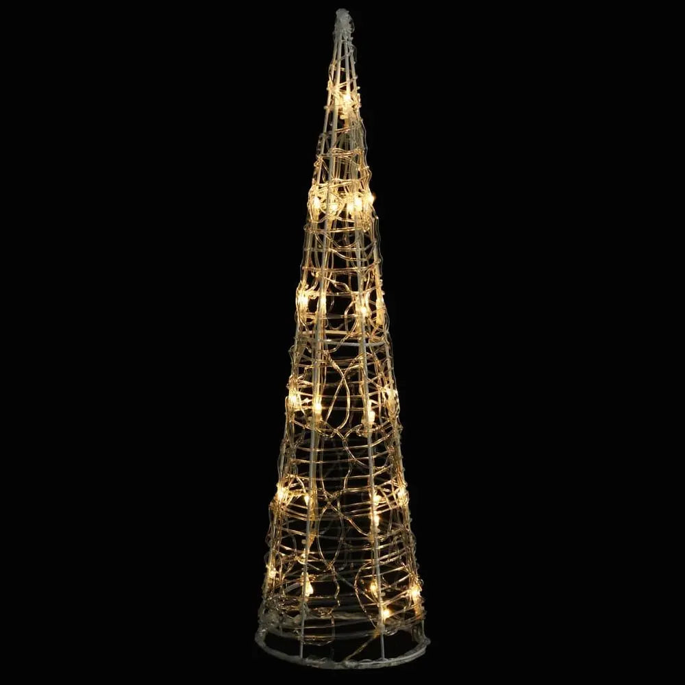 Acrylic Decorative Pyramid LED Light Cone Warm White 60 cm vidaXL