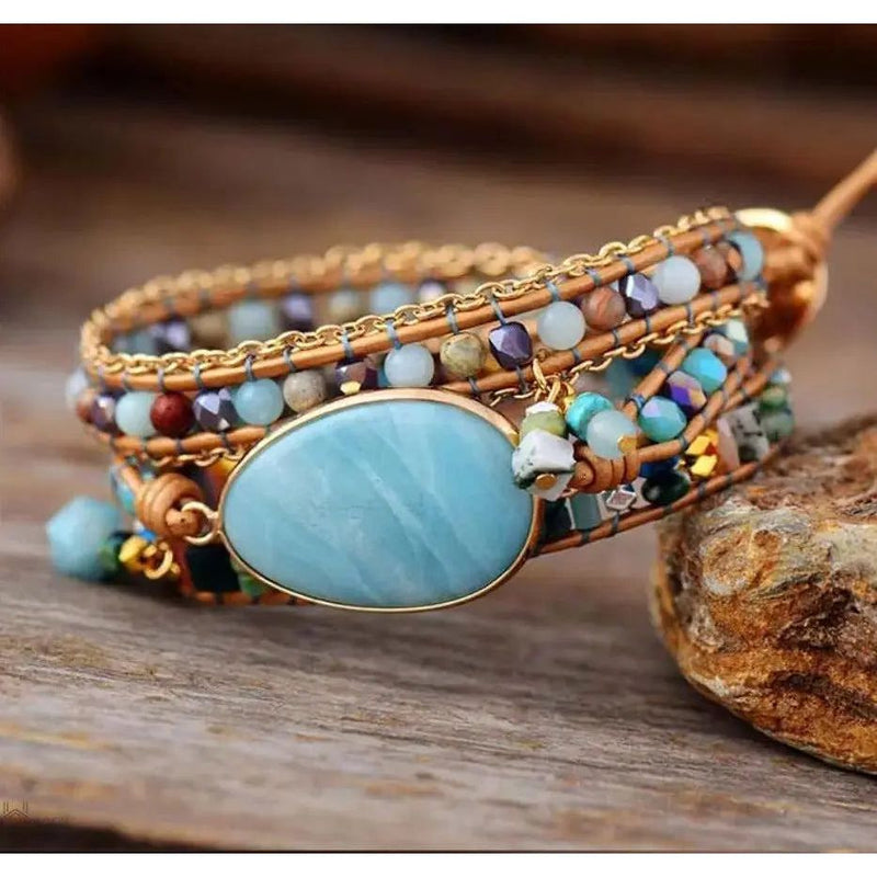 Amazonite Statement Wrap Bracelet Spirit Journeys Gifts