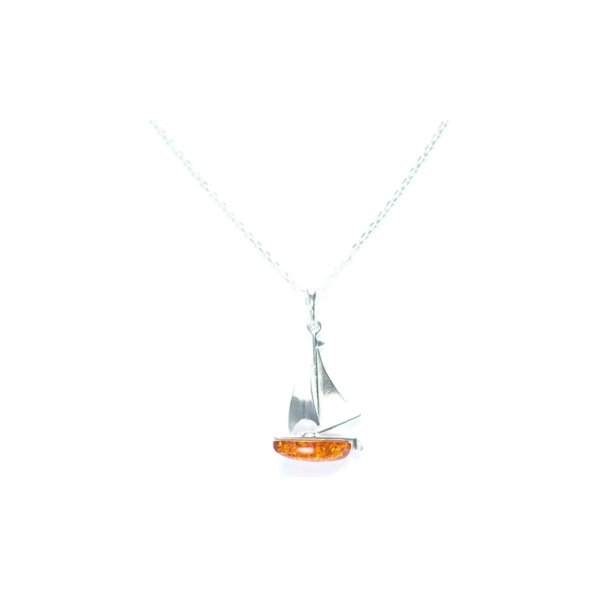 Amber Sailboat Charm Pendant Spirit Journeys Gifts