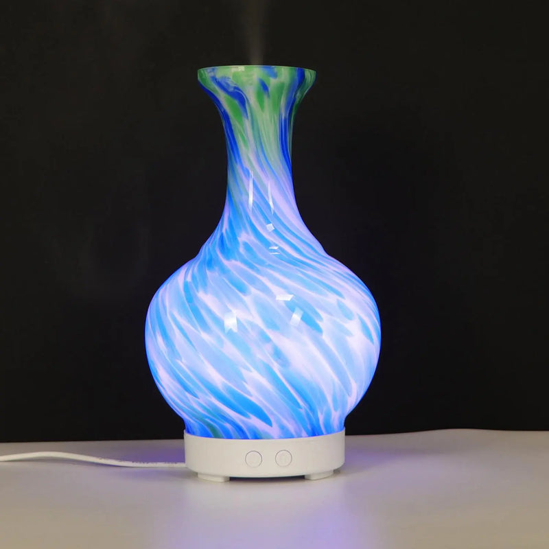 Aroma Atomiser - Glass Vase Blue and Green UK Plug Spirit Journeys Gifts