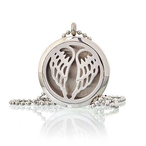Aromatherapy Diffuser Necklace - Angel Wings 30mm Spirit Journeys