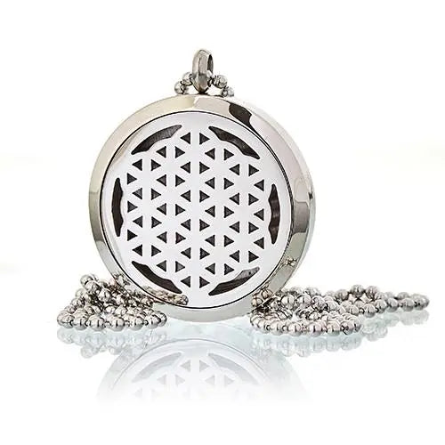 Aromatherapy Diffuser Necklace - Flower  of Life 30mm Spirit Journeys Gifts
