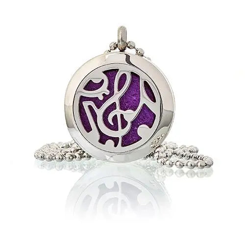 Aromatherapy Diffuser Necklace - Music Notes 25mm Spirit Journeys Gifts
