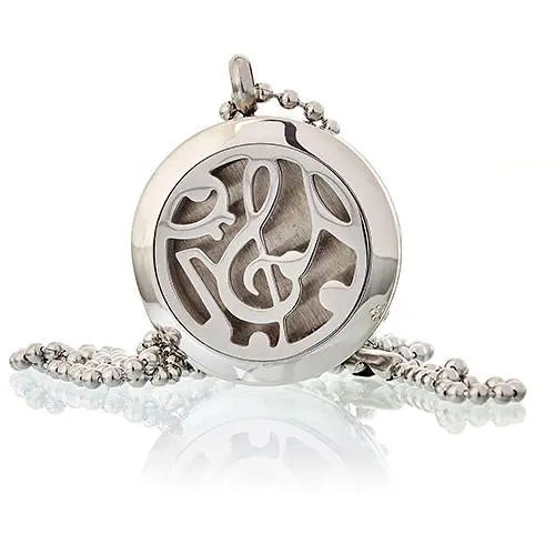 Aromatherapy Diffuser Necklace - Music Notes 25mm Spirit Journeys Gifts