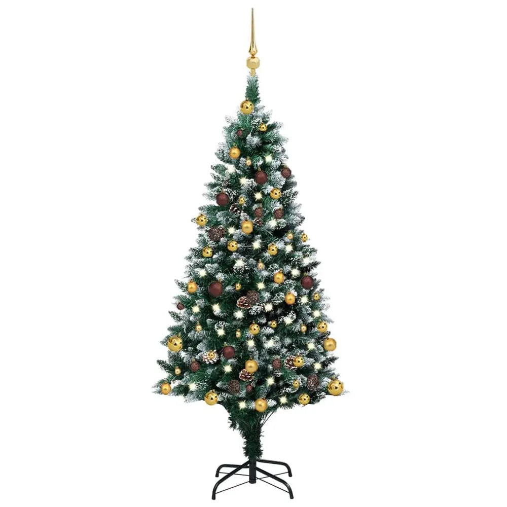 Artificial Christmas Tree with LEDs & Ball Set & Pinecones 150 cm to 240cm vidaXL