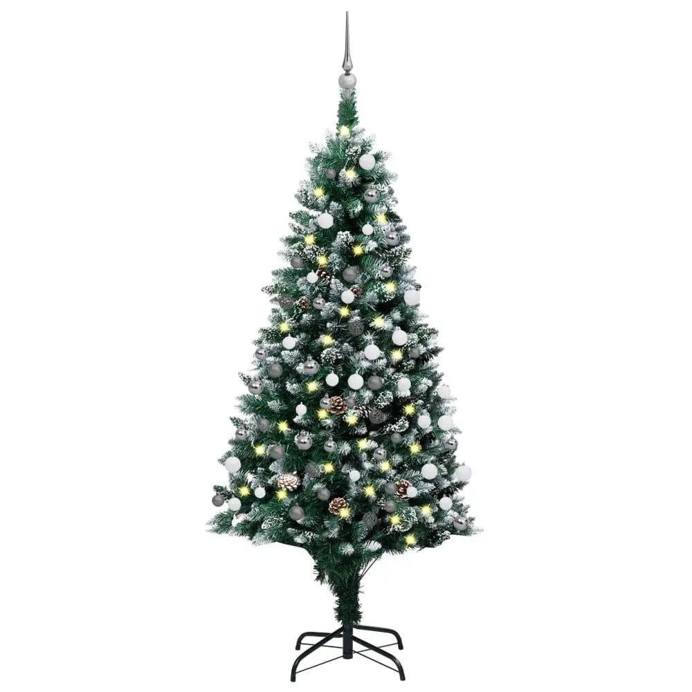 Artificial Christmas Tree with LEDs & Ball Set & Pinecones 150 cm to 240cm vidaXL