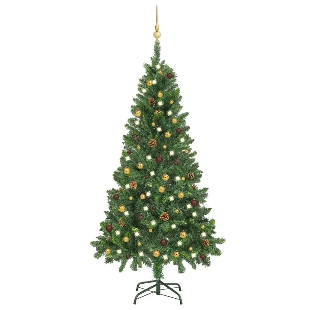 Artificial Christmas Tree with LEDs&Ball Set Green 150 cm vidaXL