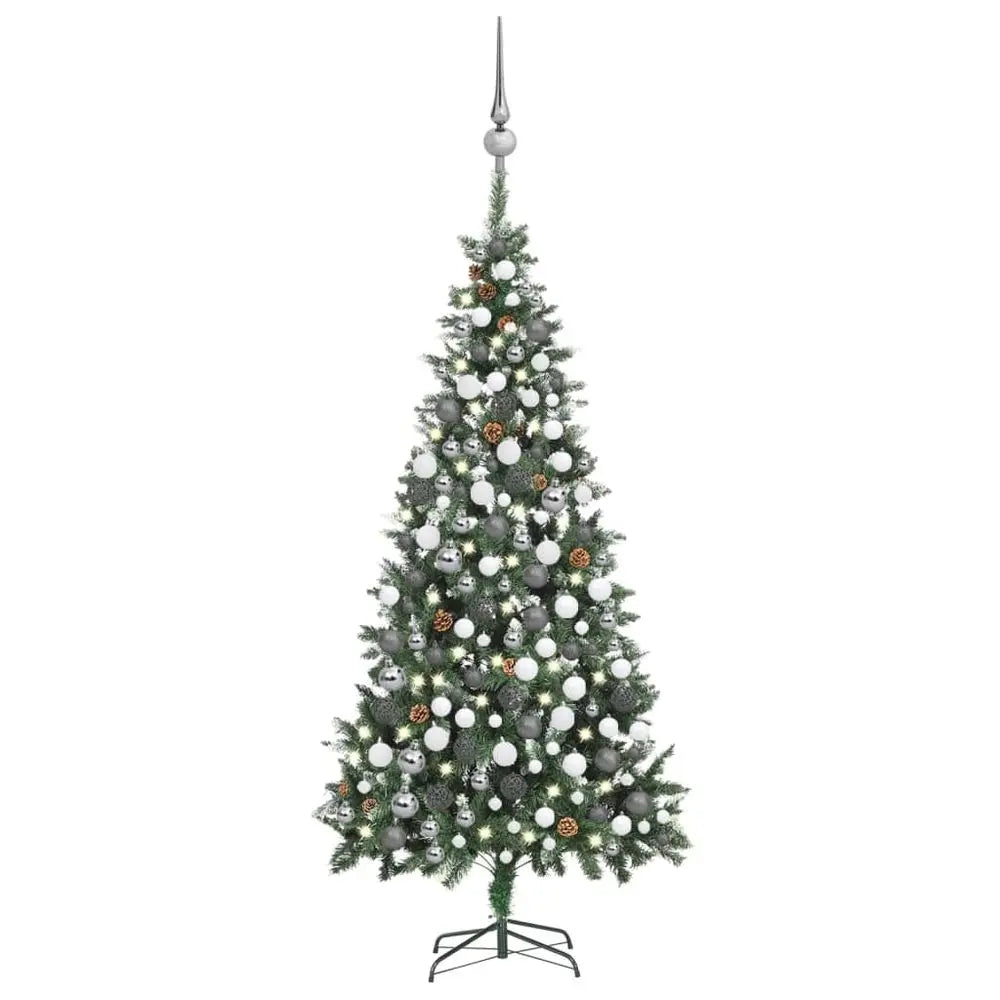 Artificial Christmas Tree with LEDs&Ball Set Green 150 cm vidaXL