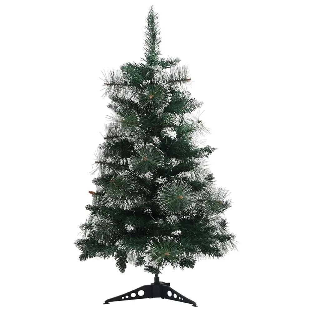 Artificial Christmas Tree with Stand Green and White 60 cm to 90cm PVC vidaXL