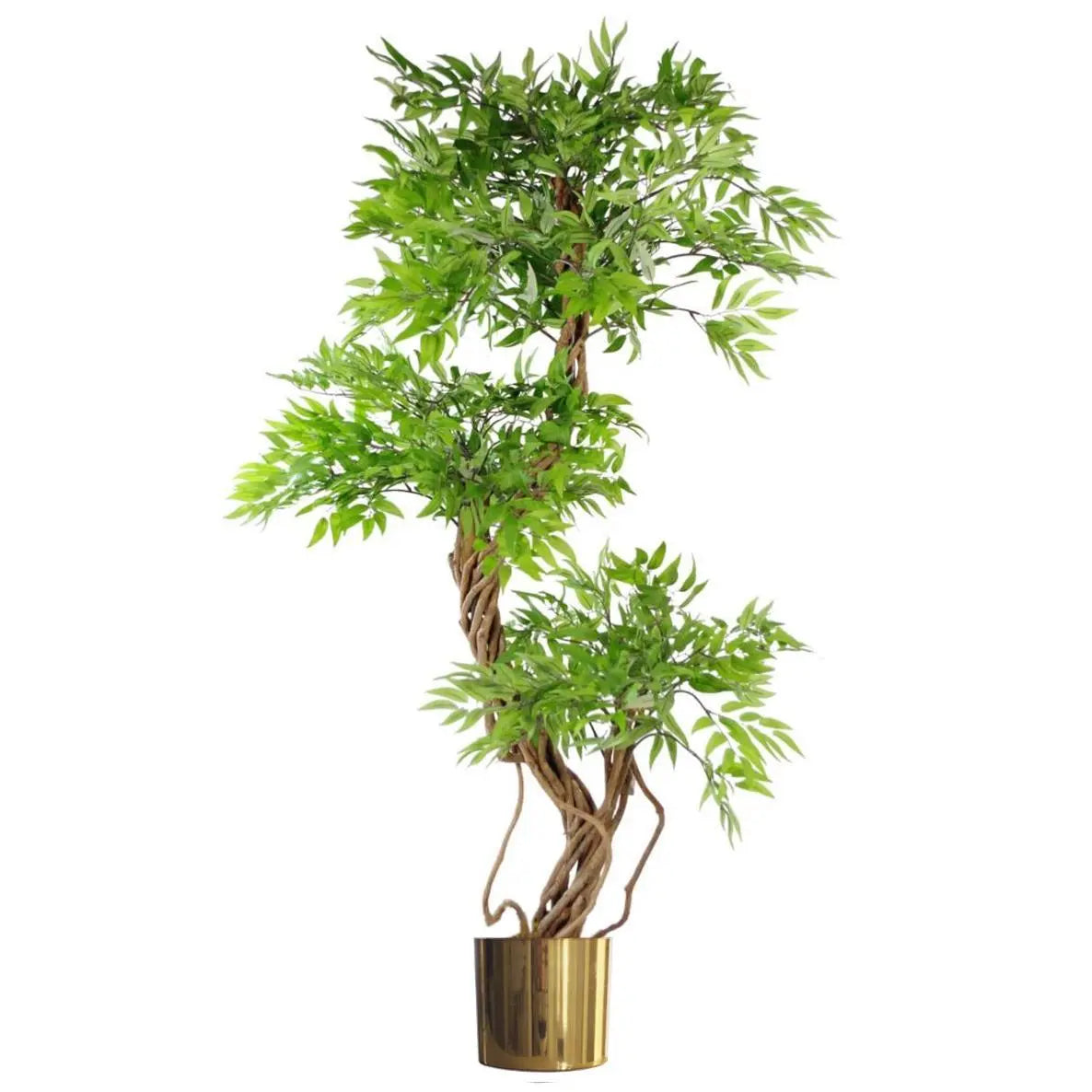 Artificial Ficus Tree Green Gold 140cm Japanese Fruticosa Spirit Journeys Gifts