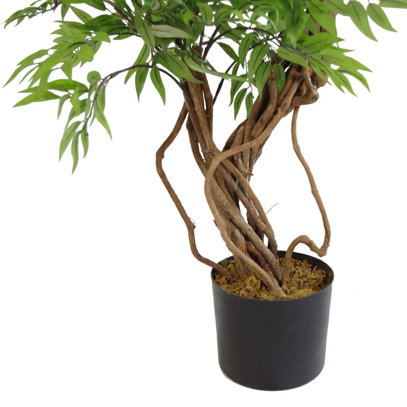 Artificial Tree Japanese Fruticosa Ficus Gold Metal Planter 140cm Spirit Journeys Gifts