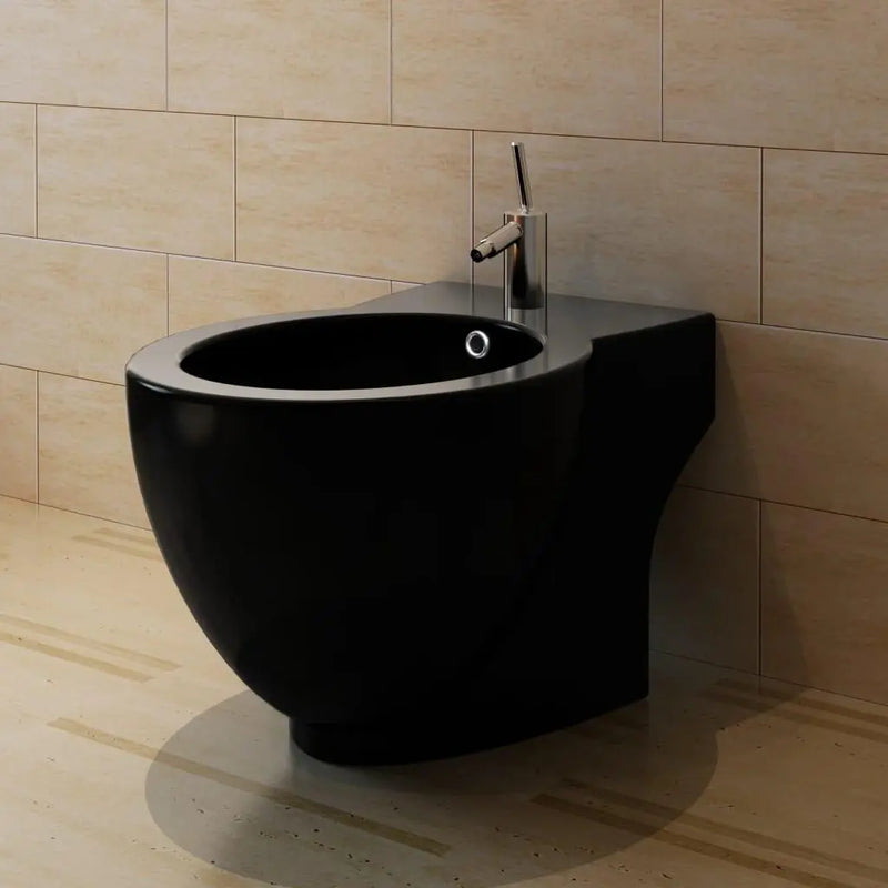 Black Ceramic Toilet & Bidet Set Spirit Journeys Gifts