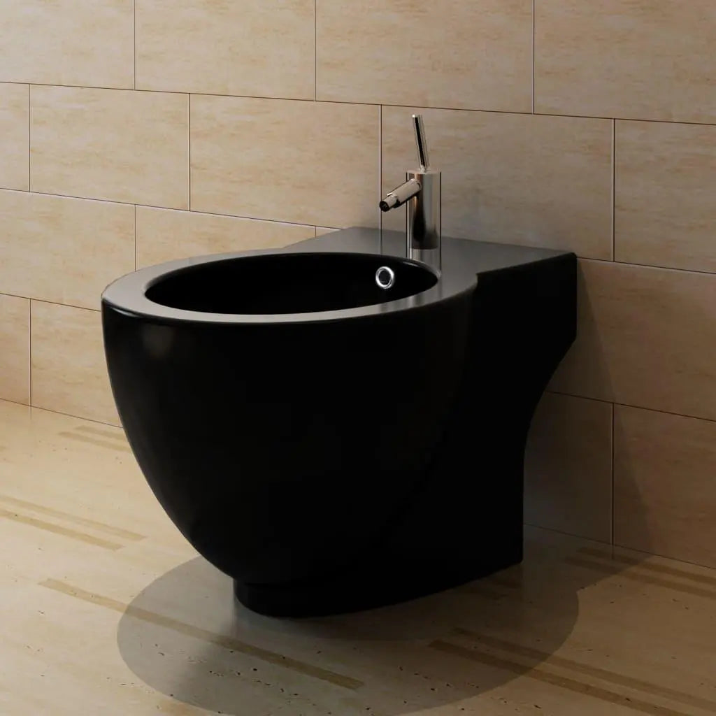 Black Ceramic Toilet & Bidet Set Spirit Journeys Gifts