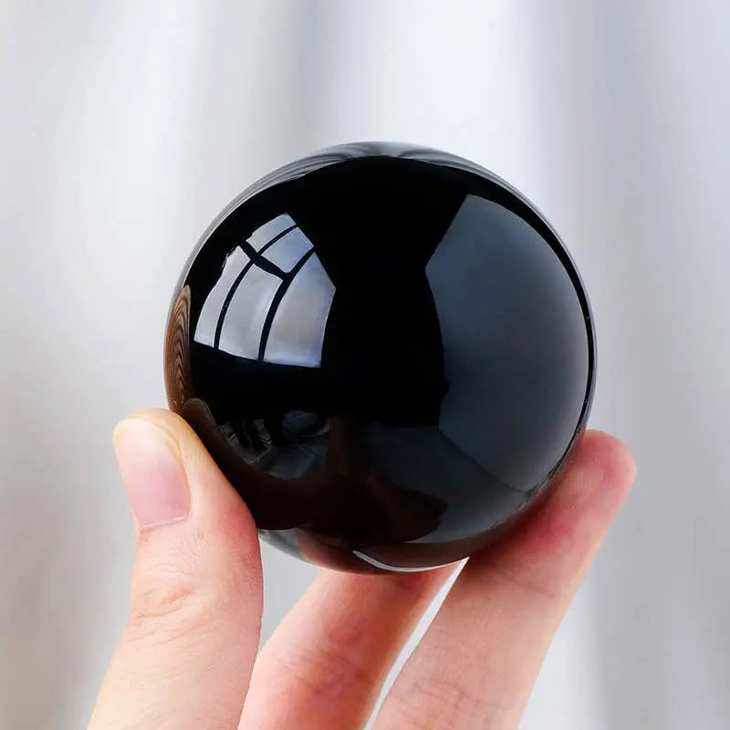 Black Obsidian Sphere - Crystal Healing, Energy Cleansing, a: 10cm Moon Rituals