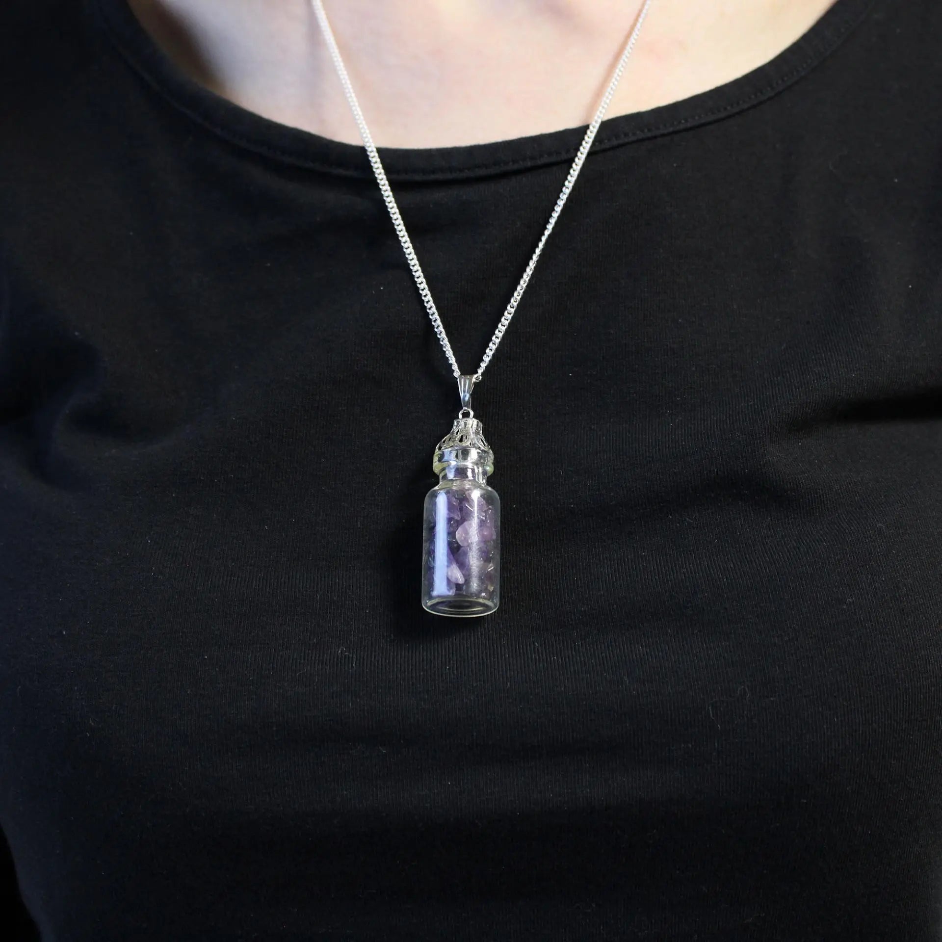 Bottled Gemstones Necklace - Amethyst Spirit Journeys Gifts