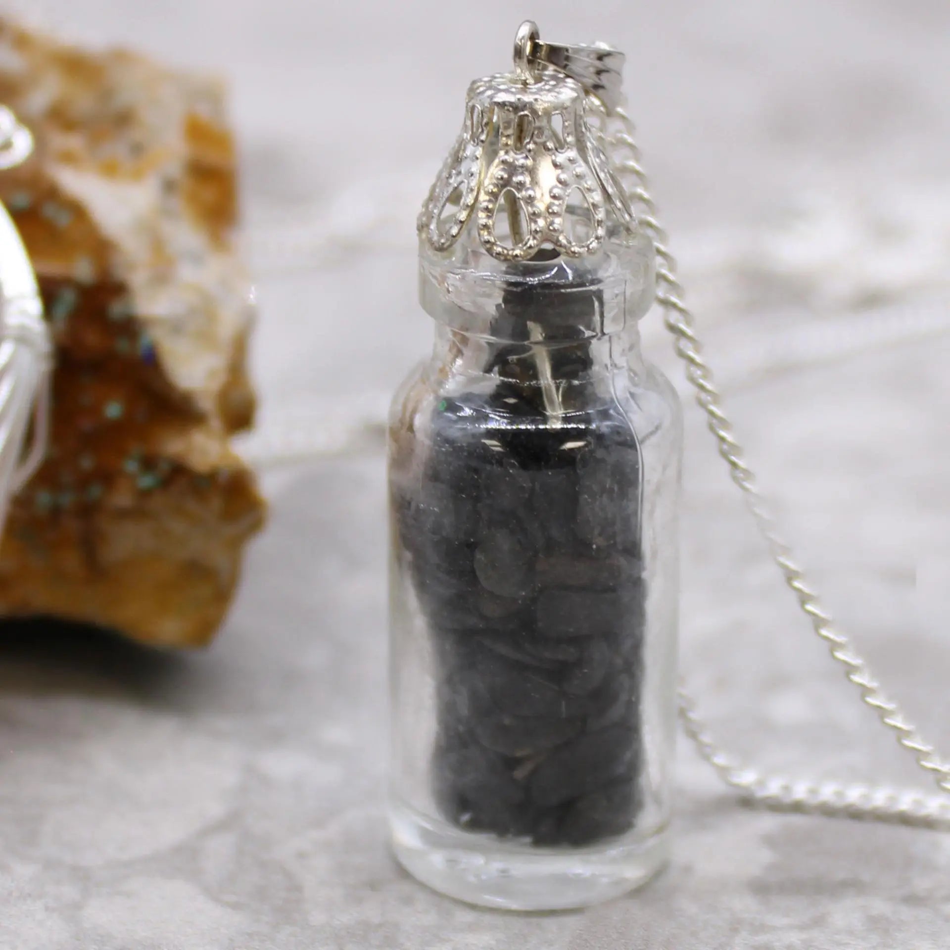 Bottled Gemstones Necklace - Black Onyx Spirit Journeys Gifts