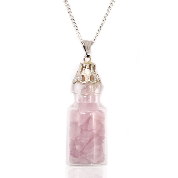 Bottled Gemstones Necklace - Rose Quartz Spirit Journeys Gifts