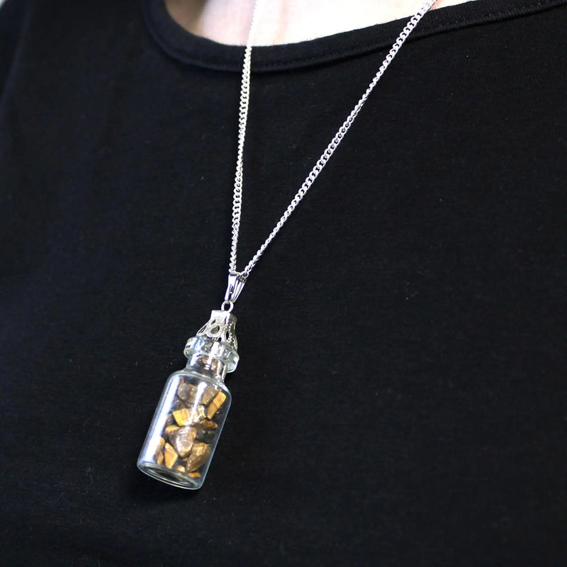 Bottled Gemstones Necklace - Tiger Eye Spirit Journeys Gifts