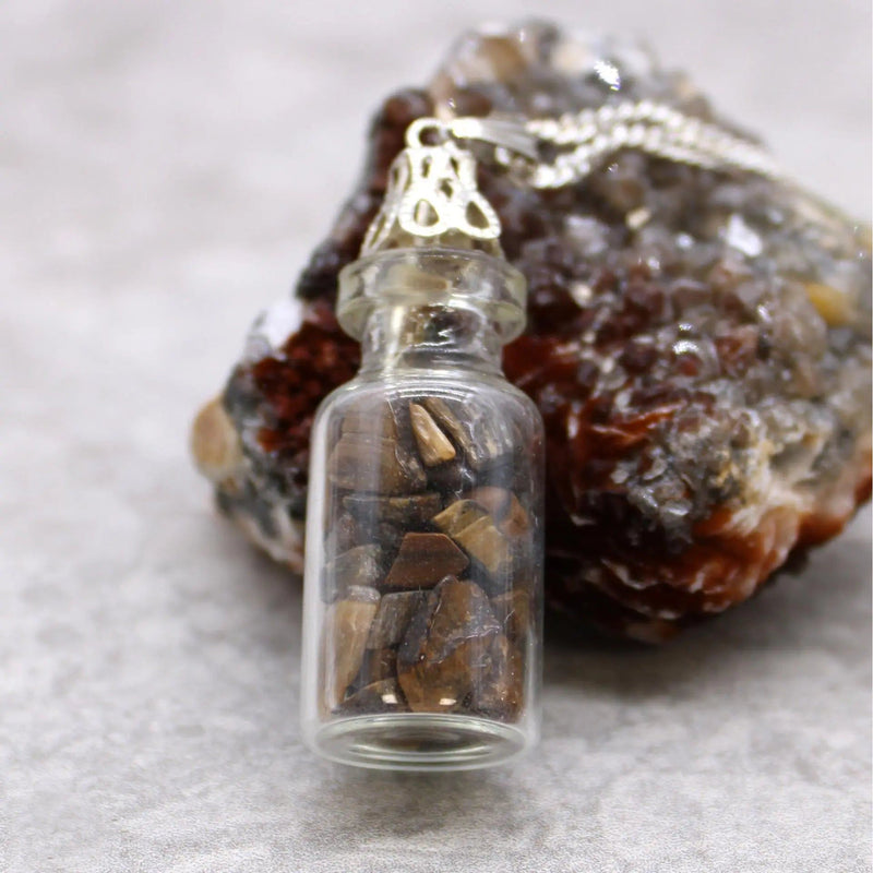 Bottled Gemstones Necklace - Tiger Eye Spirit Journeys Gifts